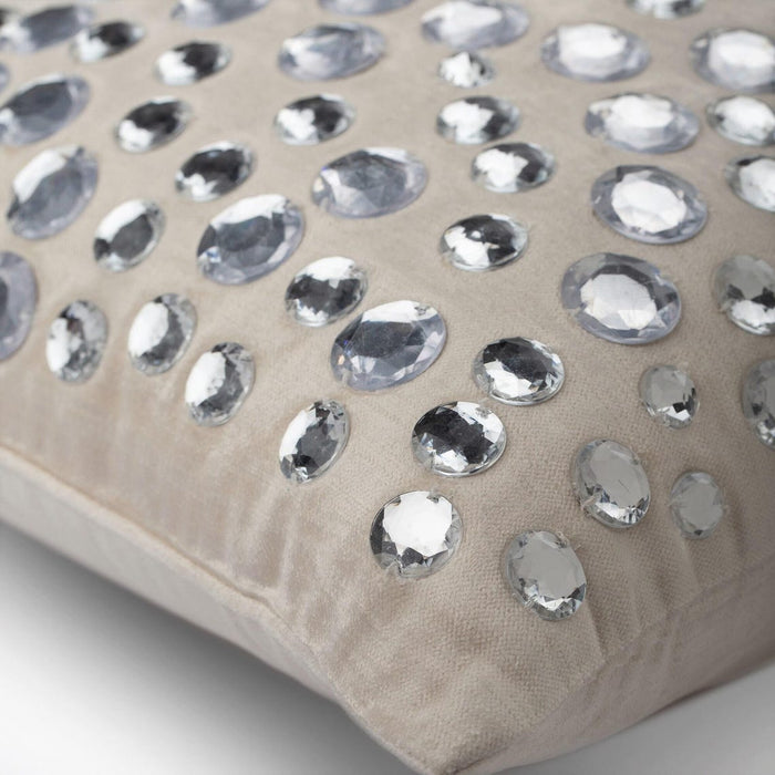 Crystal Moonstone - Ecru Velvet Decorative Euro Sham