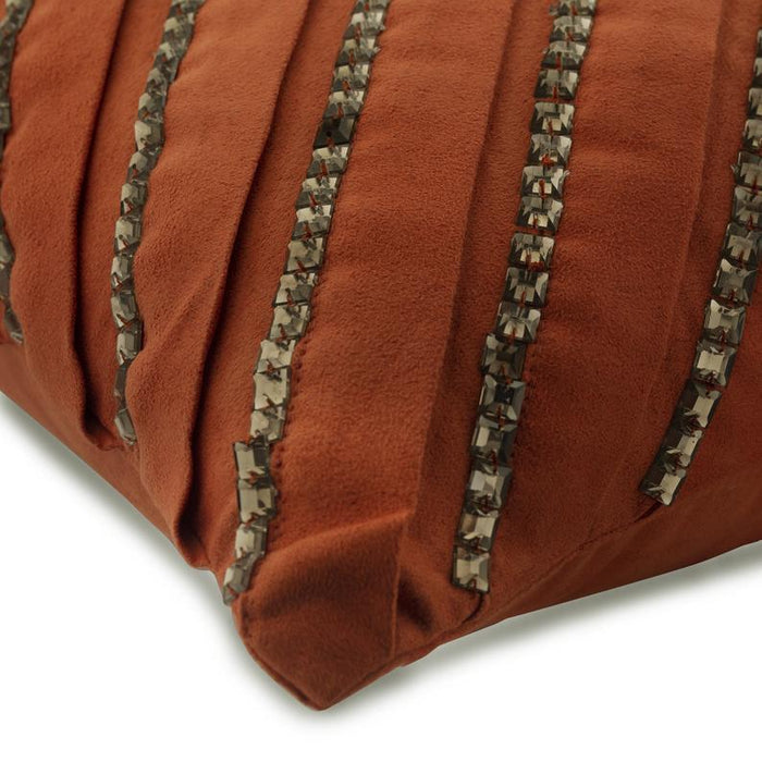 Crystal Rust - Orange Suede Decorative Euro Sham