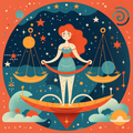 Cute Lofi Style Libra In The Stars