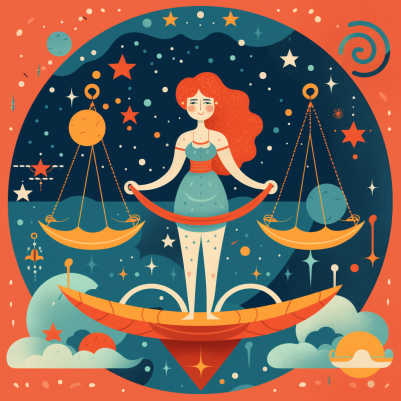 Cute Lofi Style Libra In The Stars