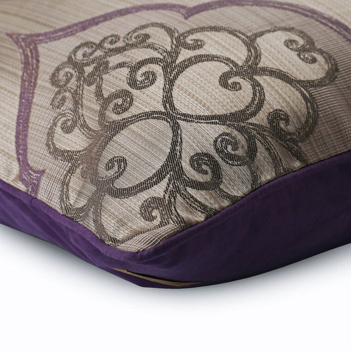 Damask Purple Galore - Purple Art Silk Throw Pillow Cover