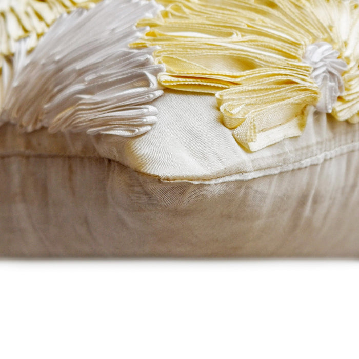 Dandelion - Ivory Art Silk Decorative Euro Sham