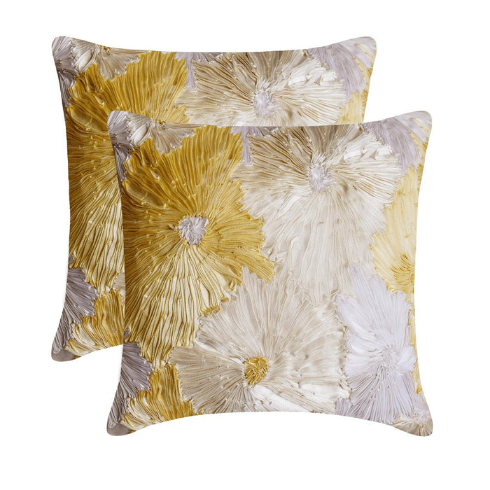 Dandelion - Ivory Art Silk Decorative Euro Sham