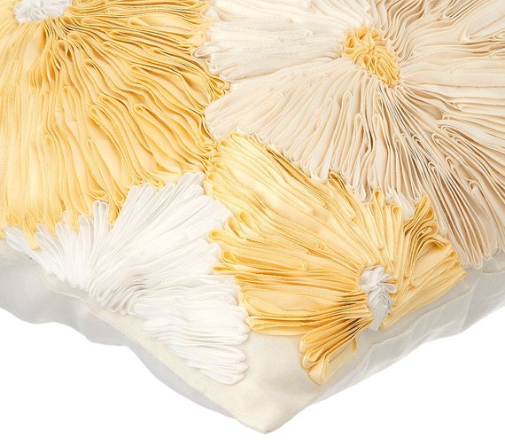 Dandelion - Ivory Art Silk Throw Pillow Cover