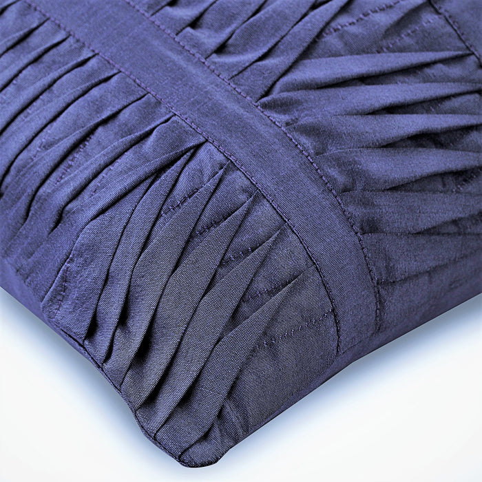 Dark Blue Beauty - Dark Blue Art Silk Decorative Euro Sham
