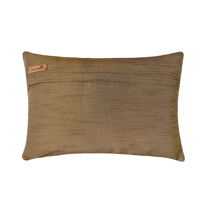 Days Of Leaves - Art Silk Brown Decorative Lumbar Pillow Cover