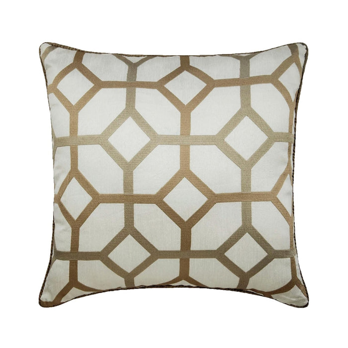 Deco Trellis - Beige Silk Decorative Euro Sham