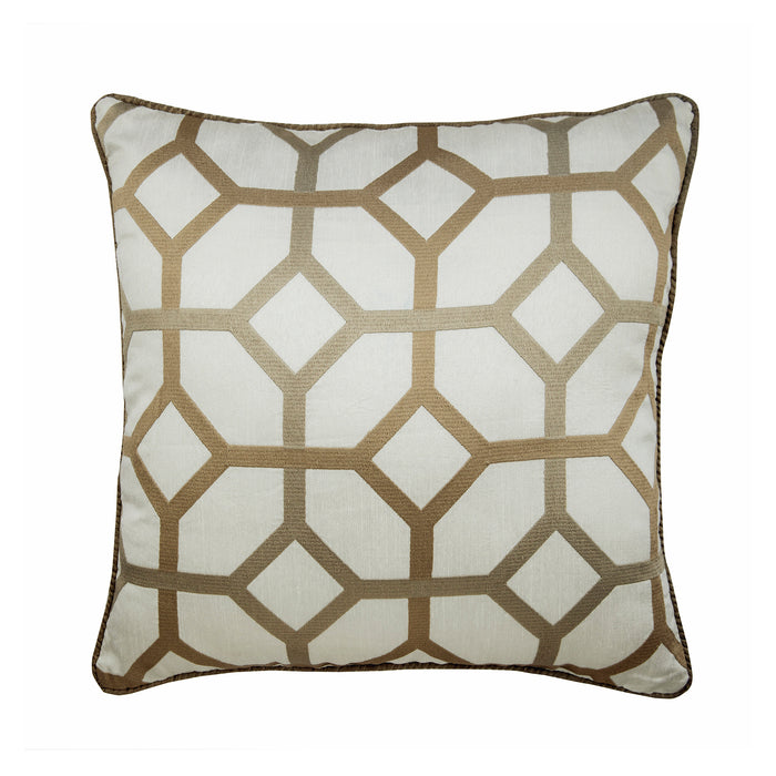 Deco Trellis - Beige Silk Decorative Euro Sham