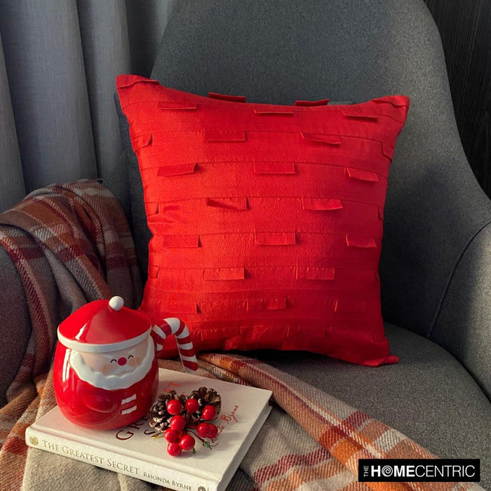 Deep Red Ocean - Deep Red Art Silk Throw Pillow Cover