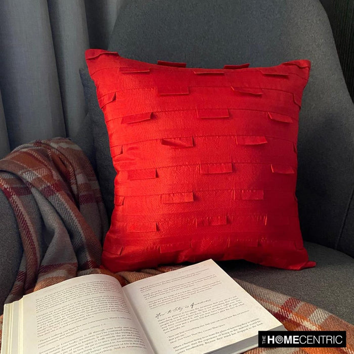 Deep Red Ocean - Deep Red Art Silk Throw Pillow Cover