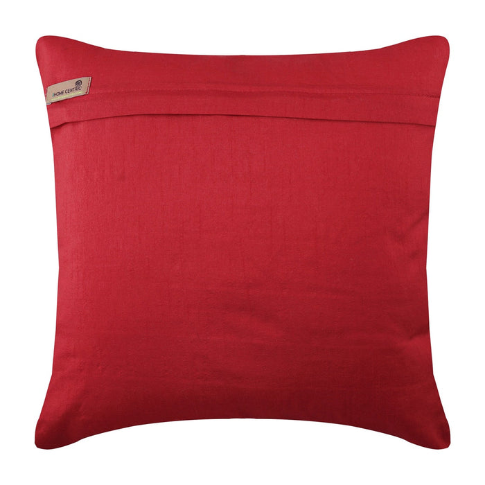 Deep Red Ocean - Deep Red Art Silk Throw Pillow Cover