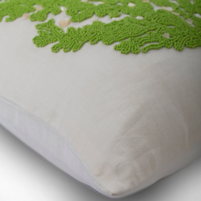 Deep Sea Weeds - Ivory Cotton Linen Decorative Euro Sham