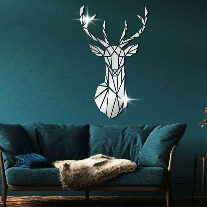 Deer Head Mirror Wall Sticker - cocobear