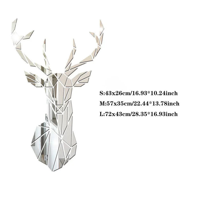 Deer Head Mirror Wall Sticker - cocobear