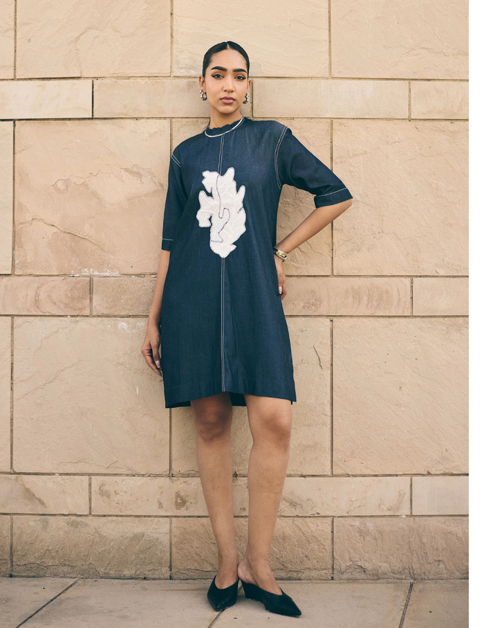 Denim White Hue Dress