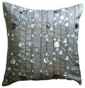 Diamond Strings - Gray Art Silk Decorative Euro Sham