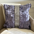 Diamonds N Dreams - Purple Satin Throw Pillow Cover