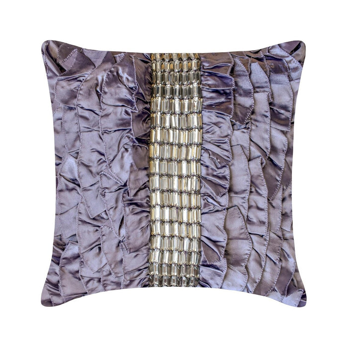 Diamonds N Dreams - Purple Satin Throw Pillow Cover