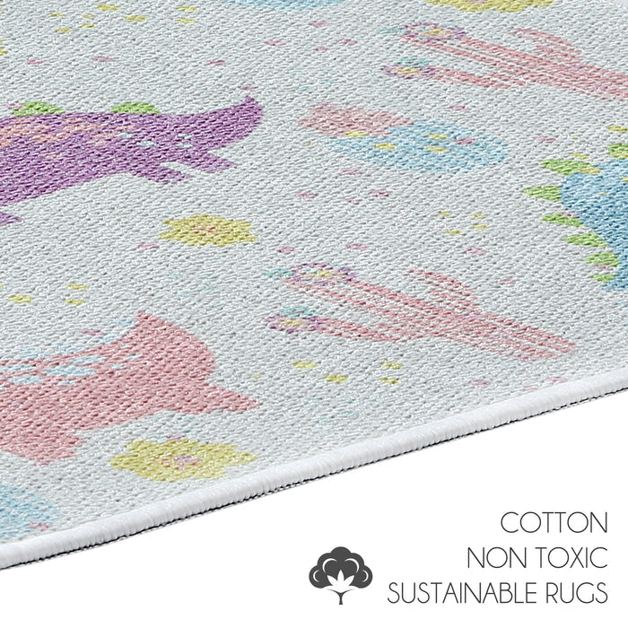 Dino Pattern Large Dish Drying Mat for Kitchen Counter |24 x 18 x 0.25 Inches | Colorful