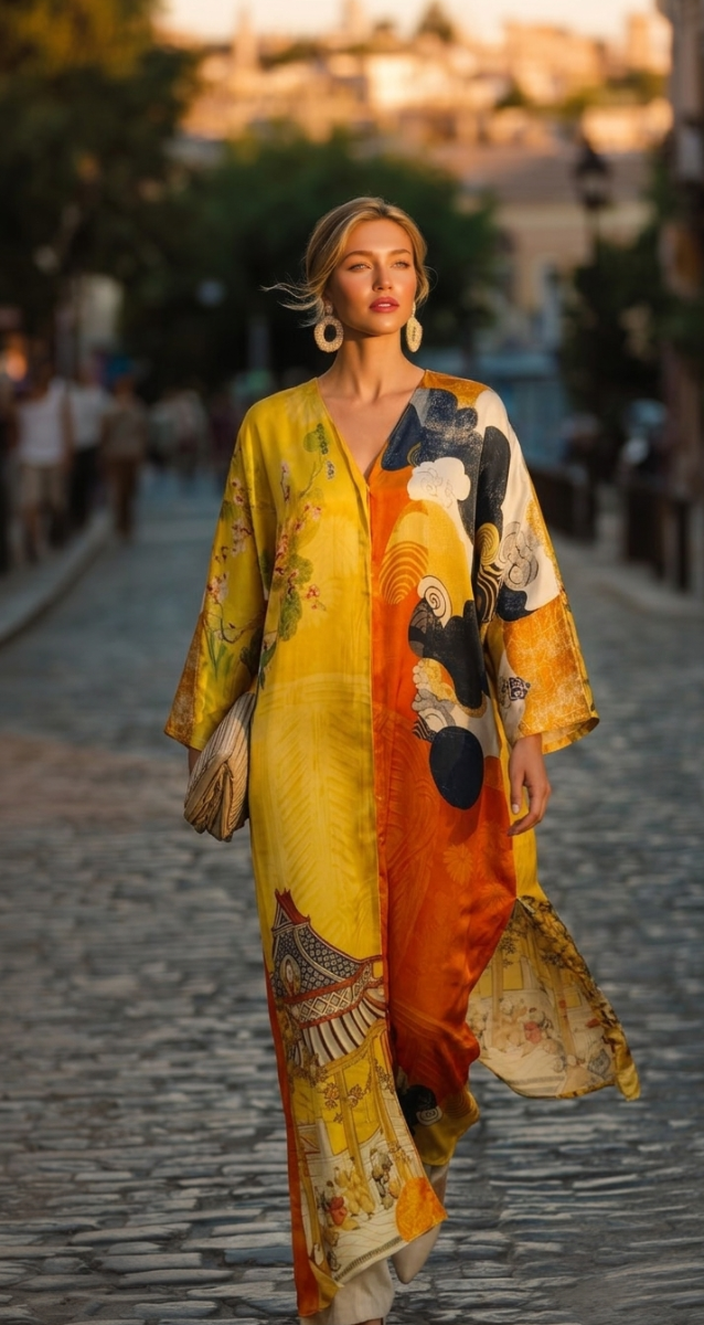 Doll Orange Satin Silk Dress
