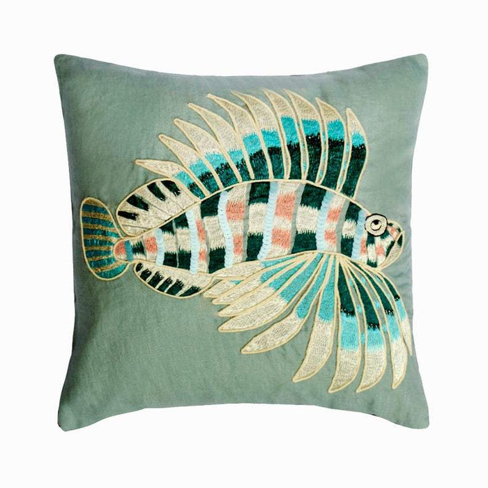 Dream Fish Embroidery Decorative Euro Sham