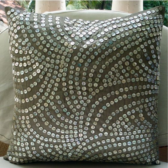 Dreams N Pearls - Natural Beige Cotton Linen Decorative Euro Sham