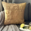 Dreamy Gold - Gold Crushed Art Silk Throw Pillow Cover