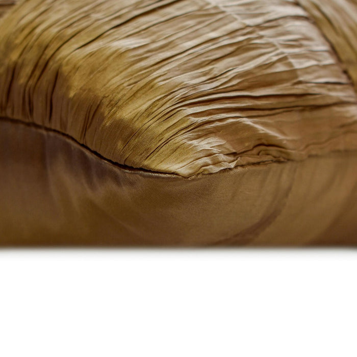 Dreamy Gold - Gold Crushed Art Silk Throw Pillow Cover