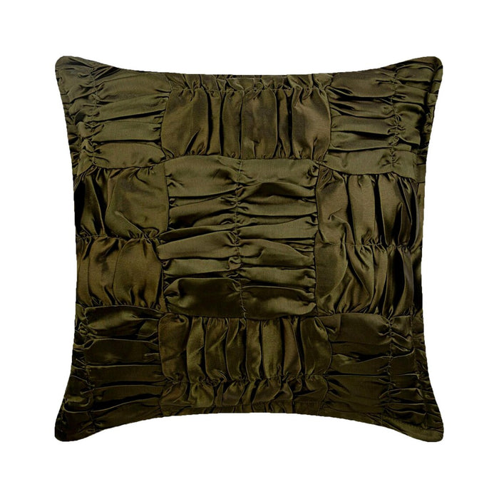 Dreamy Olive - Olive Green Satin Throw Pillow Cover
