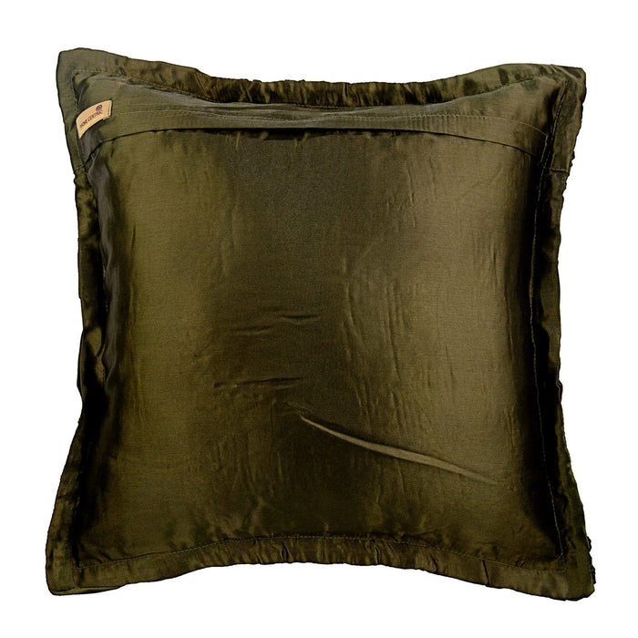 Dreamy Olive - Olive Green Satin Throw Pillow Cover