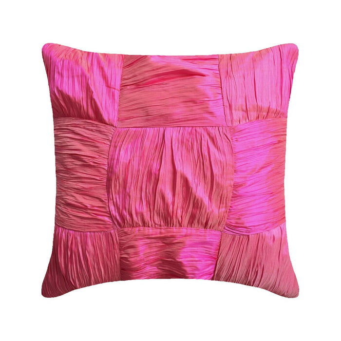 Dreamy Pink - Pink Crushed Art Silk Throw Pillow Cover