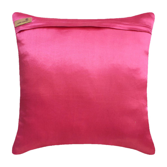 Dreamy Pink - Pink Crushed Art Silk Throw Pillow Cover