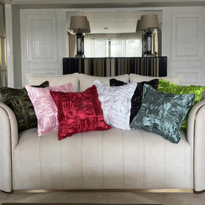 Dreamy Ruby Red - Red Satin Throw Pillow Cover