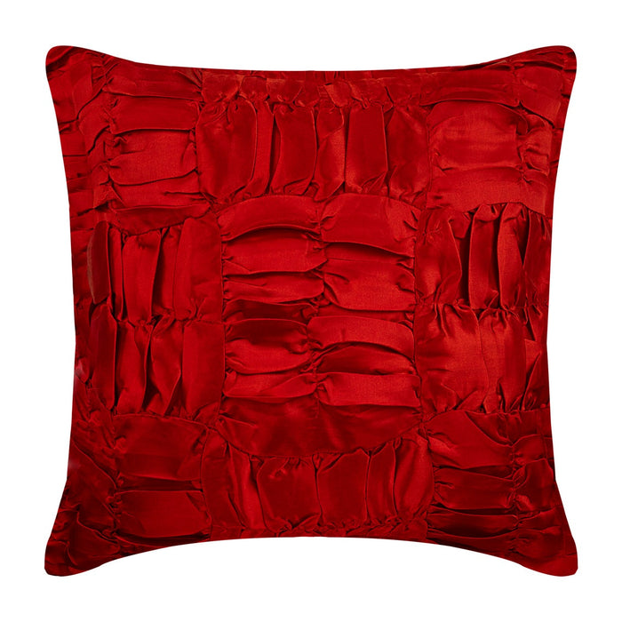Dreamy Ruby Red - Red Satin Throw Pillow Cover