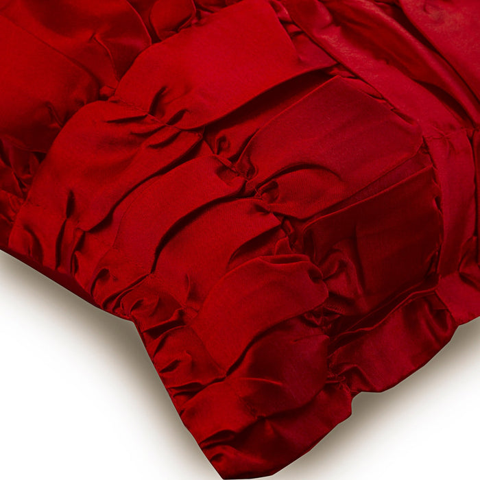 Dreamy Ruby Red - Red Satin Throw Pillow Cover