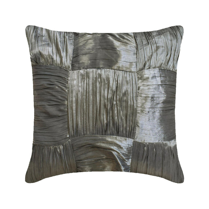 Dreamy Silver Gray - Gray Crushed Art Silk Throw Pillow Cover