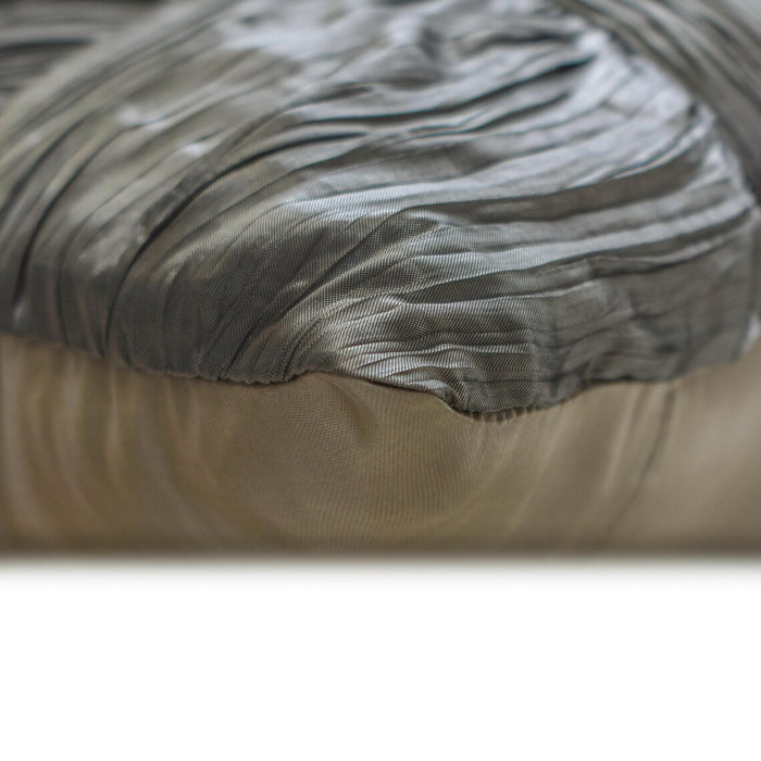 Dreamy Silver Gray - Gray Crushed Art Silk Throw Pillow Cover