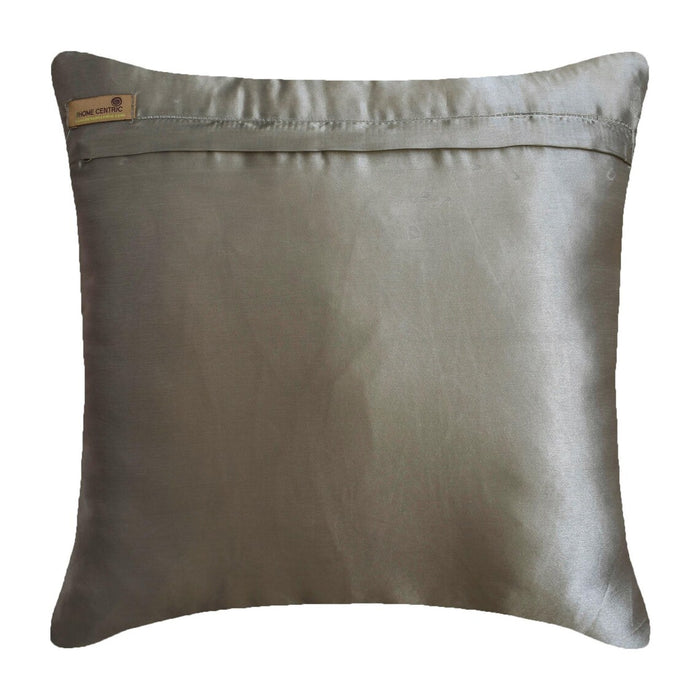 Dreamy Silver Gray - Gray Crushed Art Silk Throw Pillow Cover