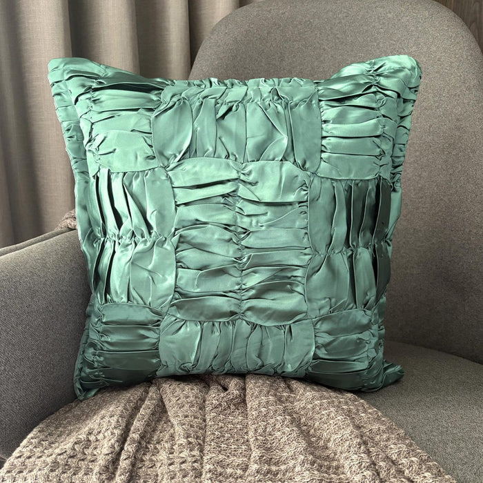 Dreamy Teal - Teal Blue Satin Throw Pillow Cover