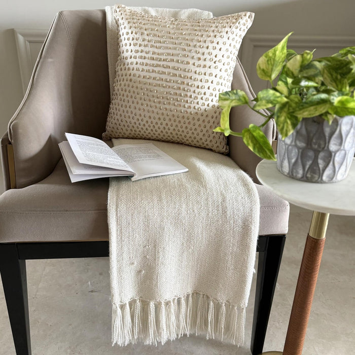 Drop Of Gold - Cream Taffeta Decorative Euro Sham