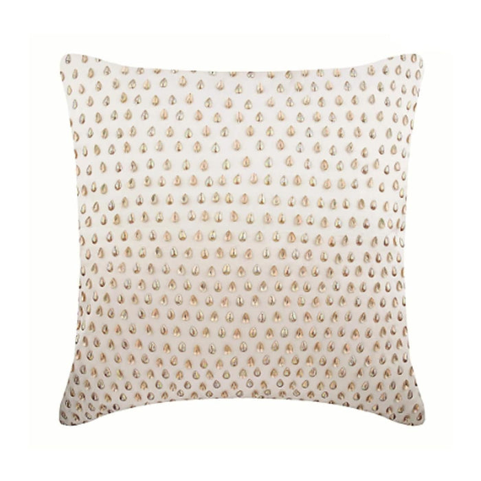 Drop Of Gold - Cream Taffeta Throw Pillow Cover