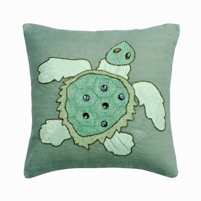 Turtle Dove Embroidery Throw Pillow Cover