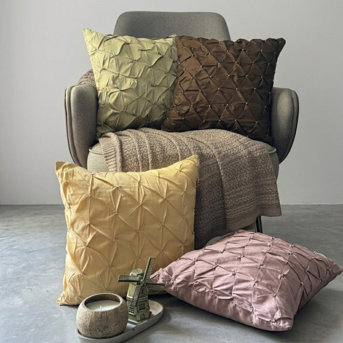 Earthy Texture - Green Taffeta Decorative Euro Sham
