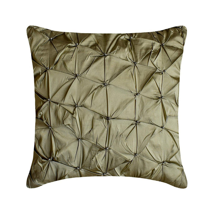 Earthy Texture - Green Taffeta Decorative Euro Sham