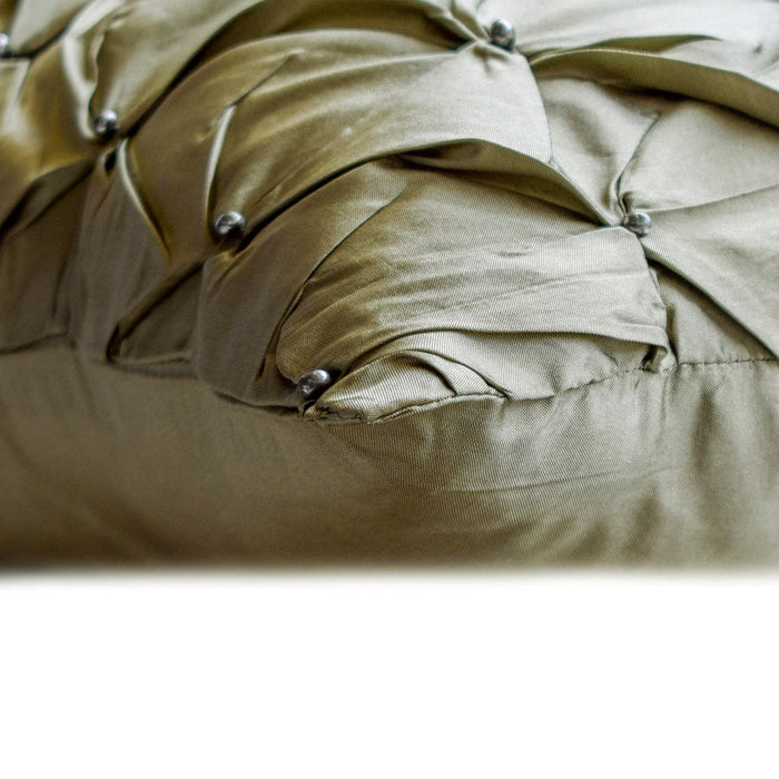 Earthy Texture - Green Taffeta Decorative Euro Sham