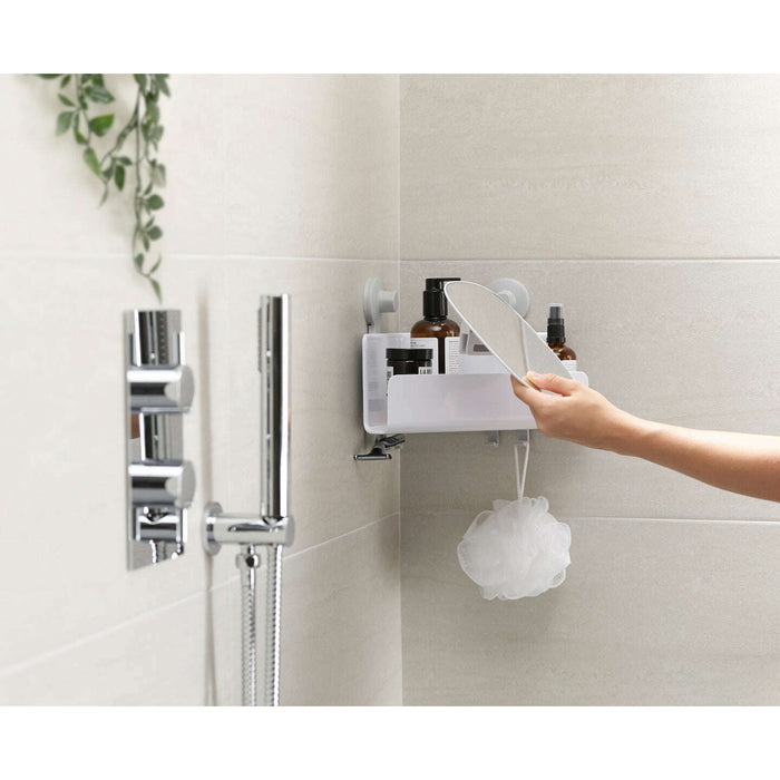 The German Outlet, Joseph Joseph, EasyStore Corner Shower Shelf with Removable Mirror