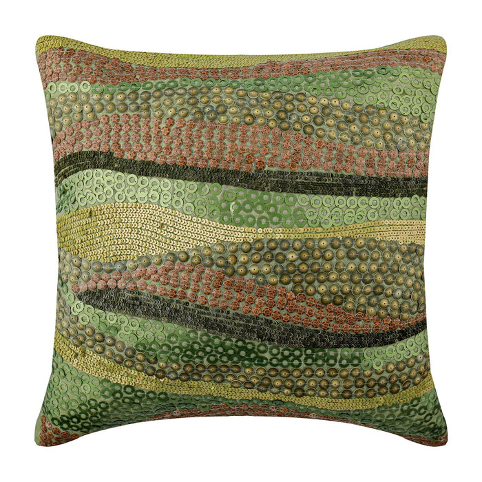 Eco Friendly - Green Art Silk Decorative Euro Sham