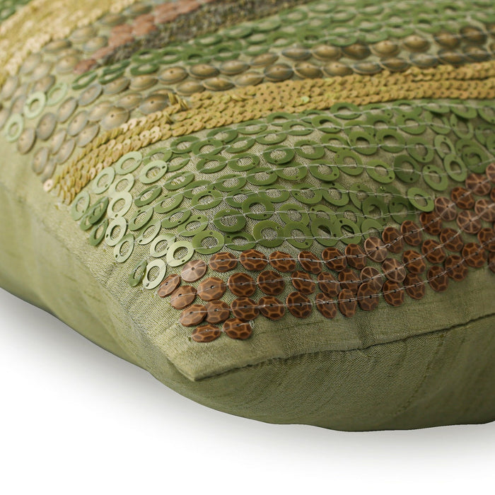 Eco Friendly - Green Art Silk Decorative Euro Sham