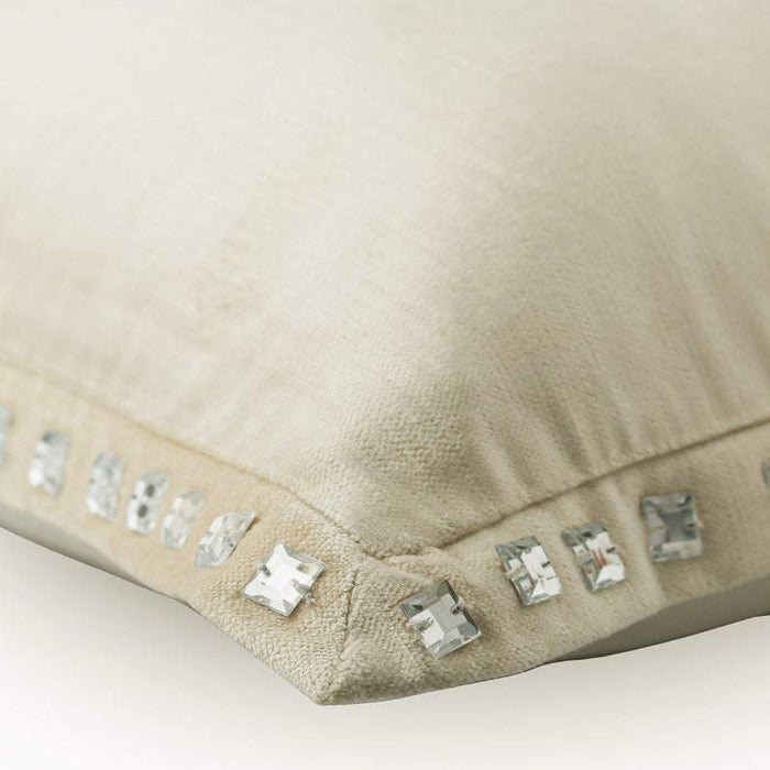 Ecru Crystal Palace - Ecru Velvet Decorative Euro Sham