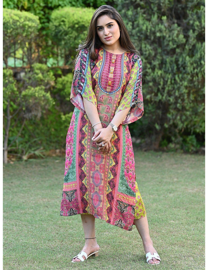 Ekaya Pink Kaftan Set